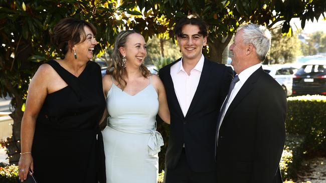 Centre: Year 12 student Angus Redman with L to R: his mother Louise Redman, sister Alex Redman and father Brett Redman. Picture: John Appleyard