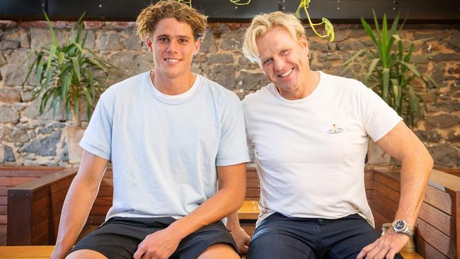 Dermott Brereton with Carlton young gun Charlie Curnow. Picture: Mark Stewart