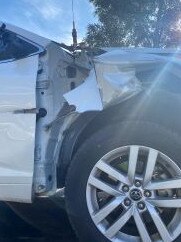 The damaged vehicle after the latest attack in Hoppers Crossing.