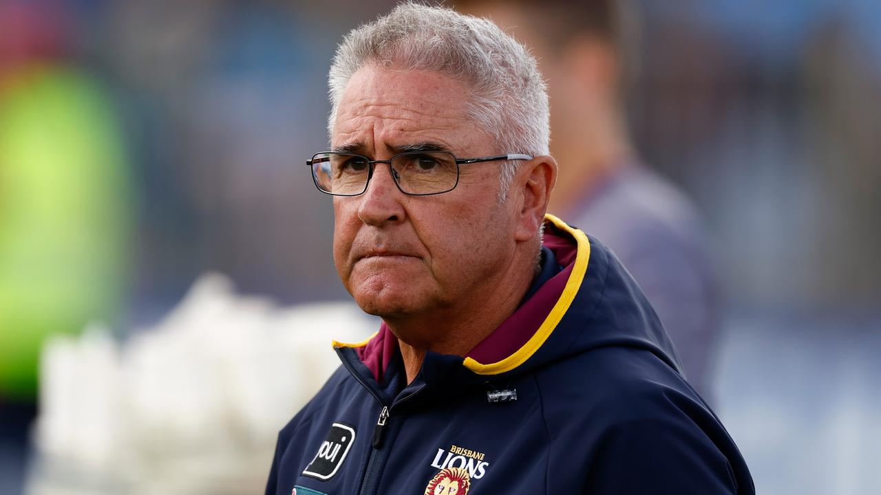 ADELAIDE, AUSTRALIA - APRIL 15: Chris Fagan, Senior Coach of the Lions looks on during the 2023 AFL Round 05 match between the Brisbane Lions and the North Melbourne Kangaroos at Adelaide Hills on April 15, 2023 in Adelaide, Australia. (Photo by Michael Willson/AFL Photos via Getty Images)