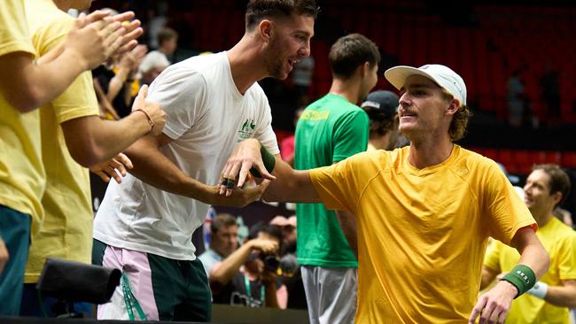 Max Purcell helped get Australia home. Picture: Angel Martinez/Getty Images for ITF