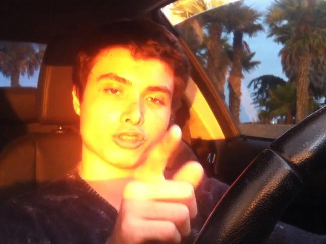 Elliot Rodger killed six college students near a Santa Barbara university after posting disturbing videos about his ‘Day of Retribution’. The deadly rampage sparked tougher gun laws in California. Picture: AP Photo/YouTube