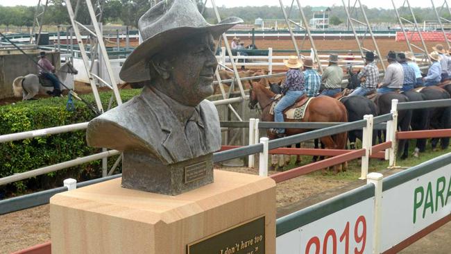 A monument to the late Graeme Acton at Paradise Lagoons campdraft. Picture: Jann Houley