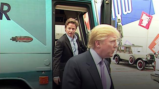 American TV host Billy Bush (L) and Donald Trump in the 2005 footage. Picture: The Washington Post