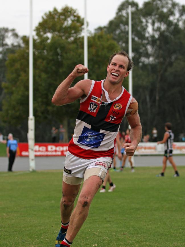 Myrtleford’s Brad Murray. Picture: Aaron Cook