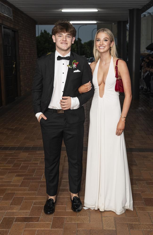 Harry Skobe and partner Tyler Fellowes at Toowoomba Grammar School formal at Rumours International, Wednesday, November 13, 2024. Picture: Kevin Farmer