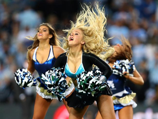 When your team is down cheerleaders can be the only thing worth watching. Picture: Gregg Porteous