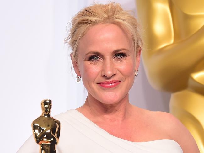 Patricia Arquette poses with her Best Supporting Actress Oscar for Boyhood.