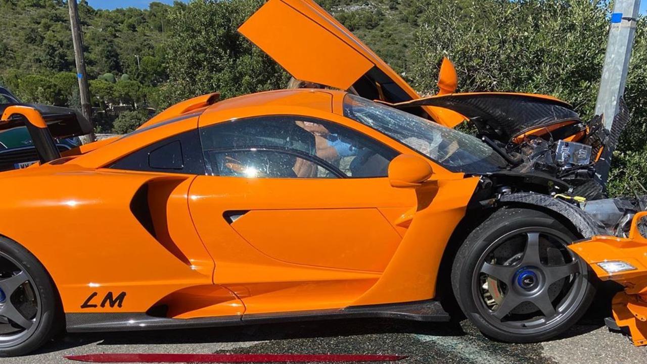 A McLaren supercar wrecked by former F1 driver