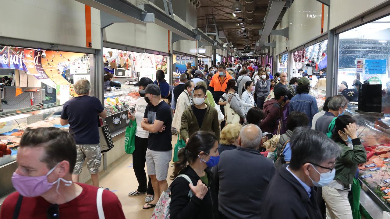 Shoppers at the Queen Victoria Market. Picture: Alex Coppel.