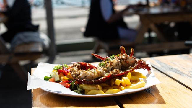 Grilled lobster at the Apollo Bay Fishermen’s Co-op.