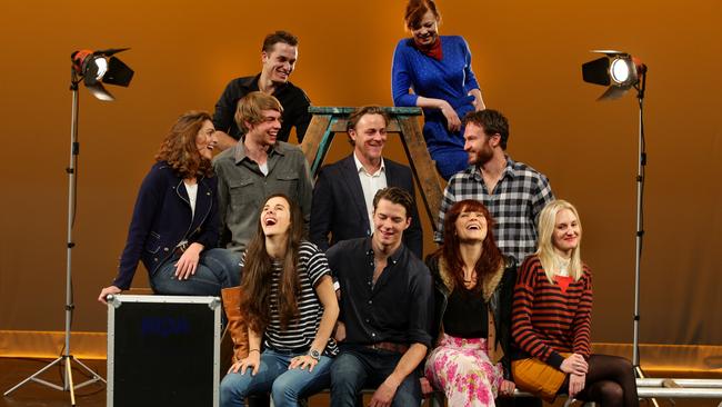 NIDA Graduates, front from left Honey Debelle, Thomas Cocquere, Ella Scott Lynch and Shannon Murphy; middle Vanessa Gray, Harry Greenwood, Nathaniel Dean, Josh Lawson and back Jake Speer and Sarah Snook.