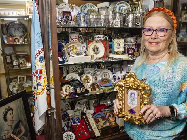 Kerrie Whitley with her extensive collection of royal memorabilia, Sunday, September 11, 2022. Picture: Kevin Farmer