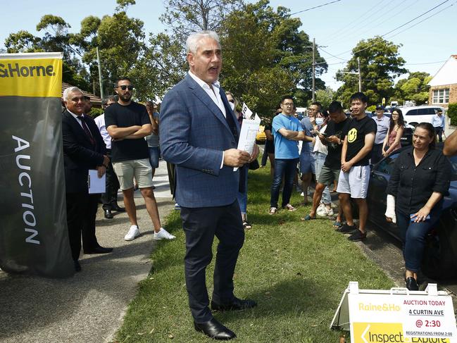 Tom Panos in his role as auctioneer. Picture: John Appleyard