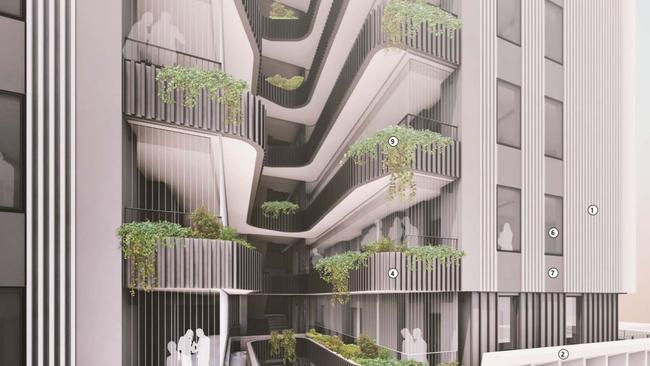 Many of the units will have balconies as seen in this artist’s impression