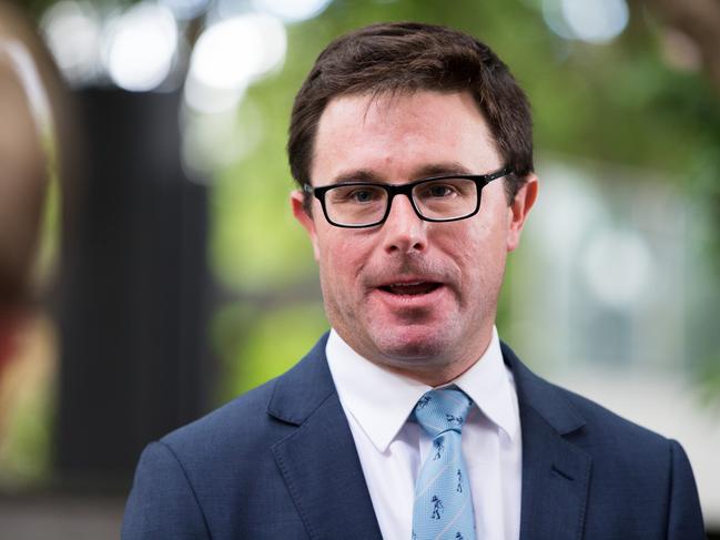 Federal Minister for Agriculture and Water Resources David Littleproud is seen during a press conference  in Brisbane, Queensland, Thursday, April 5, 2018. (AAP Image/Richard Walker) NO ARCHIVING