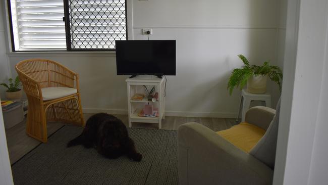 The lounge room of Barbara Williams' small one-bedroom home.