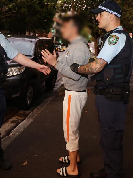 Mr Moule during his arrest. Picture: NSW Police