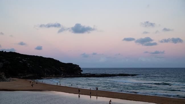 Curl Curl beach, with people social distancing, on March 31. Picture: Cameron Spencer/Getty Images