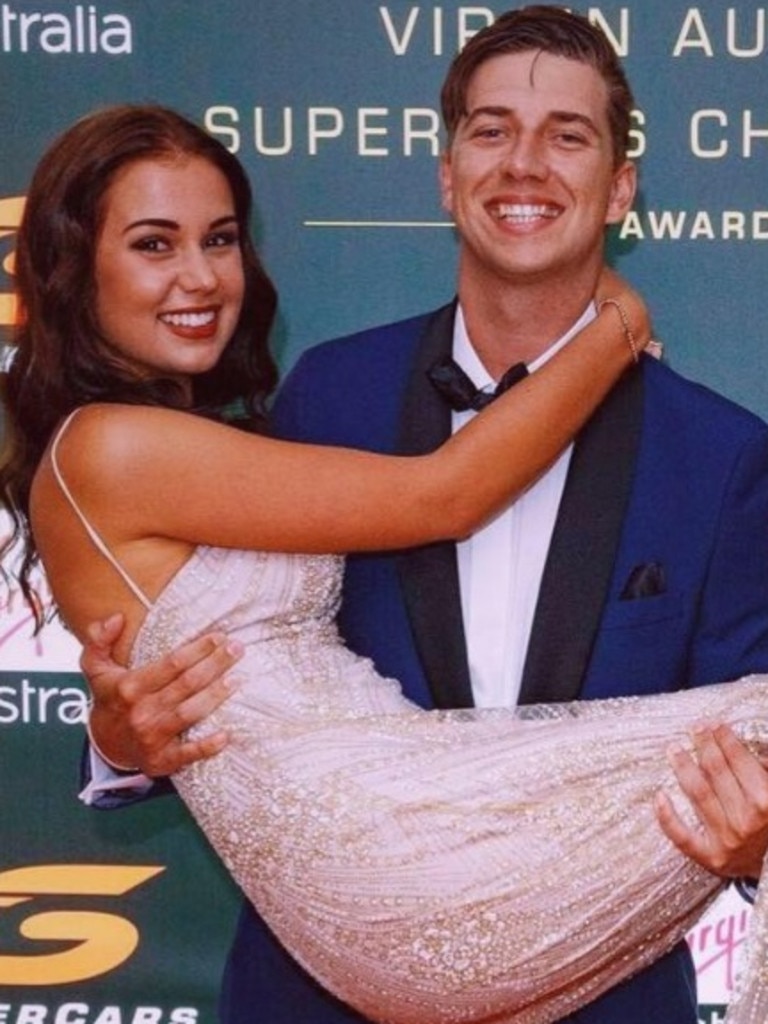 Former Miss Supercars finalist Riarne Marwood and Supercars driver Chaz Mostert. PICTURE: Facebook of Riarne Marwood