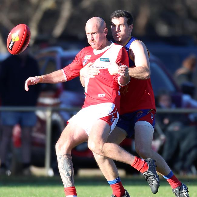 Bridgewater’s Lachlan Sharp booted his 100th goals on Saturday against Inglewood. Picture Yuri Kouzmin