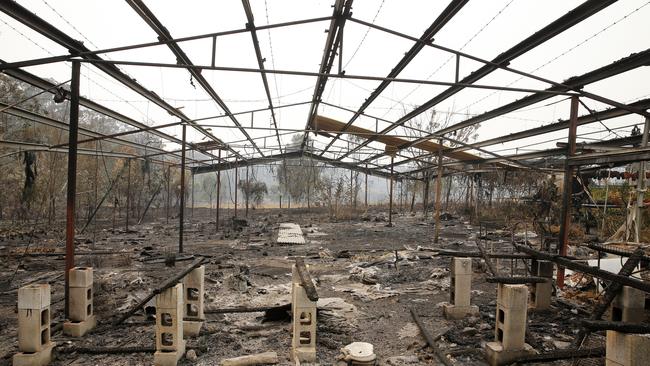 A property destroyed by fire at Koorainghat, near the NSW mid-north coast. Picture: AAP