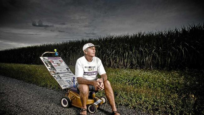 MOWER MAN: Claude Harvey enjoys a well-deserved break. Picture: Contributed