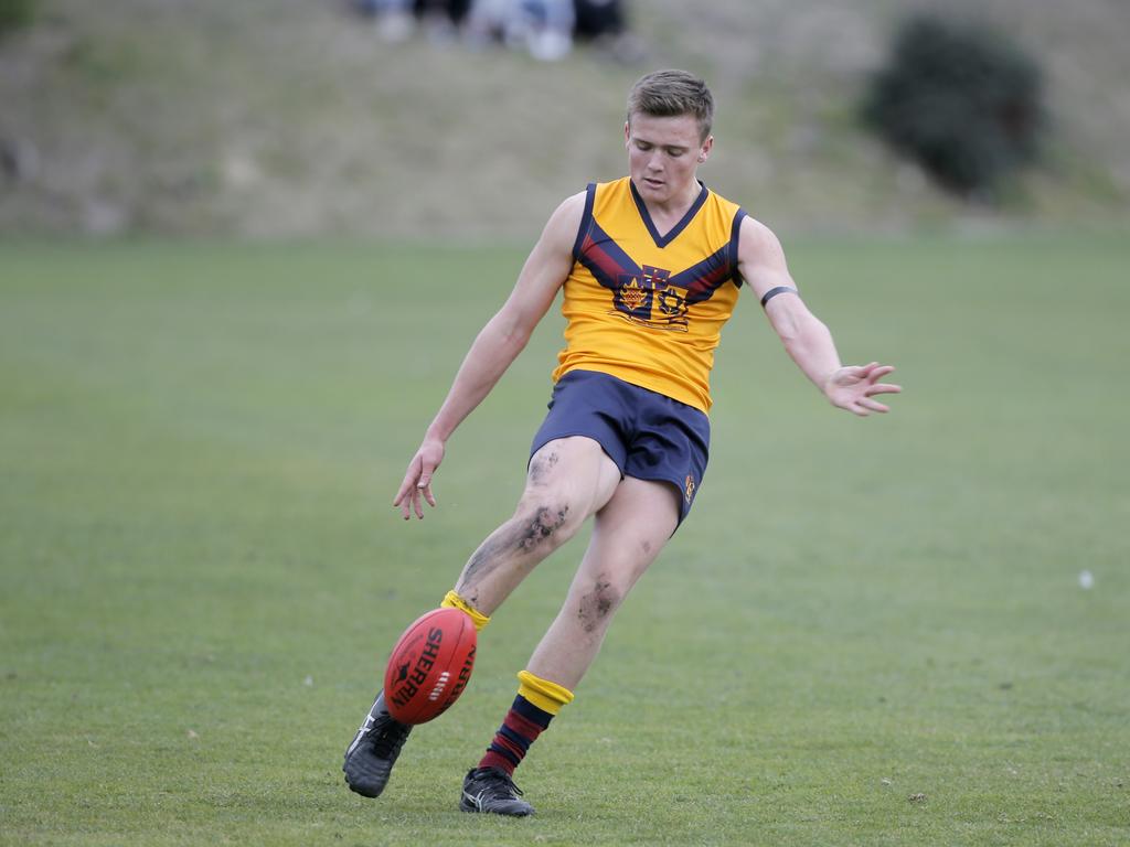 Hutchins 1st XVIII versus Scotch Oakburn in the Sports Association of Independent Schools Australian Rules grand final. Picture. PATRICK GEE