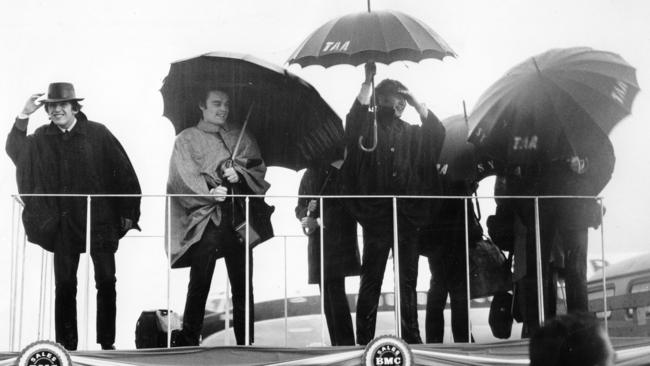 The Beatles on arrival at Sydney Airport on June 11, 1964. Picture: ABC TV