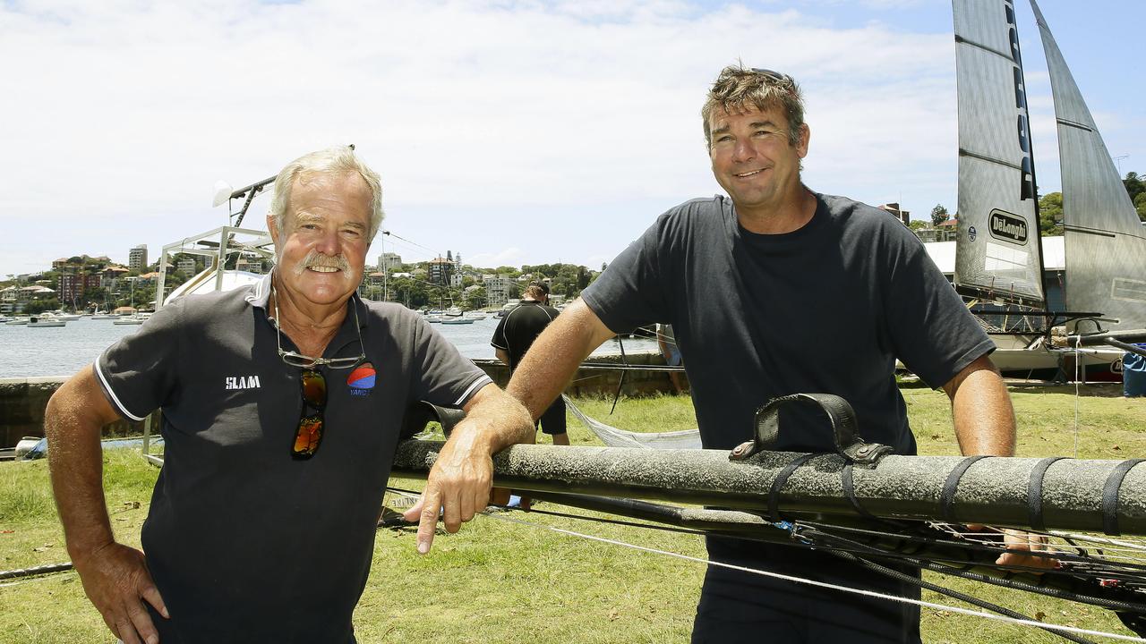 John Winning (left) was tossed into the water. Picture: John Appleyard