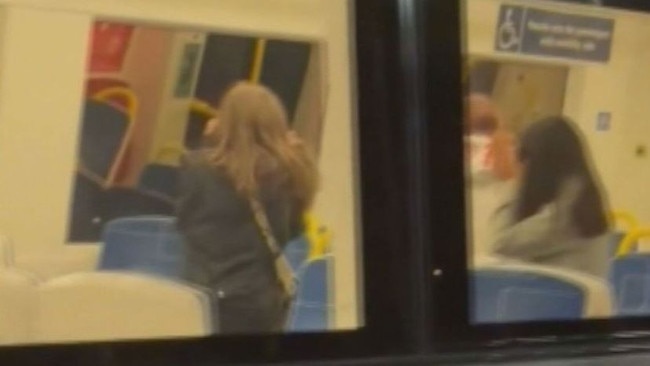 Teenage girls have been accused of wreaking havoc on the Seaford train line in Adelaide- Picture: 9 News