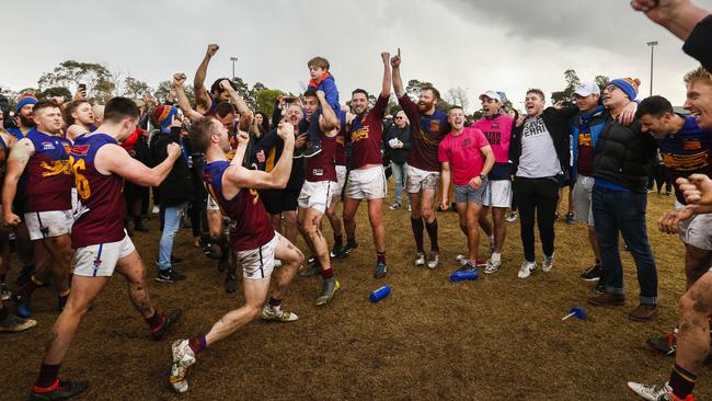 South Yarra celebrates its 2019 premiership. Picture: Valeriu Campan