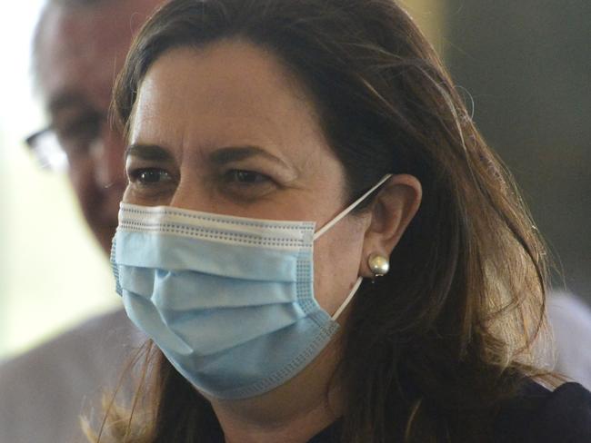 Premier Annastacia Palaszczuk at the Townsville Community Vaccination Centre. Picture: Caitlan Charles