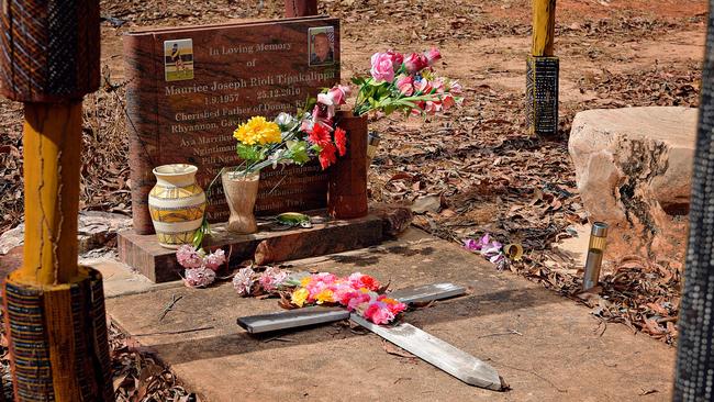 The grave of Maurice Rioli in Pirlangimpi.