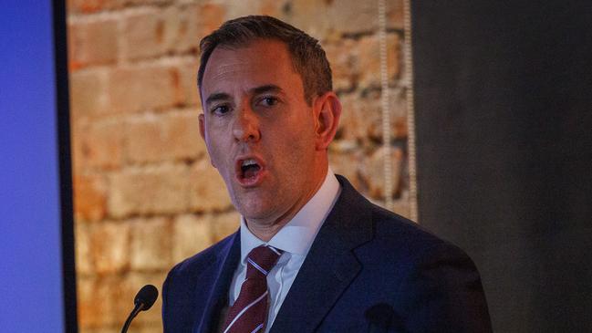 Treasurer Jim Chalmers at the John Curtin Research Centre in Melbourne on Monday night. Picture: Nadir Kinani