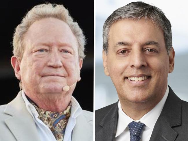 Andrew Forrest, left, and Sanjeev Gandi.