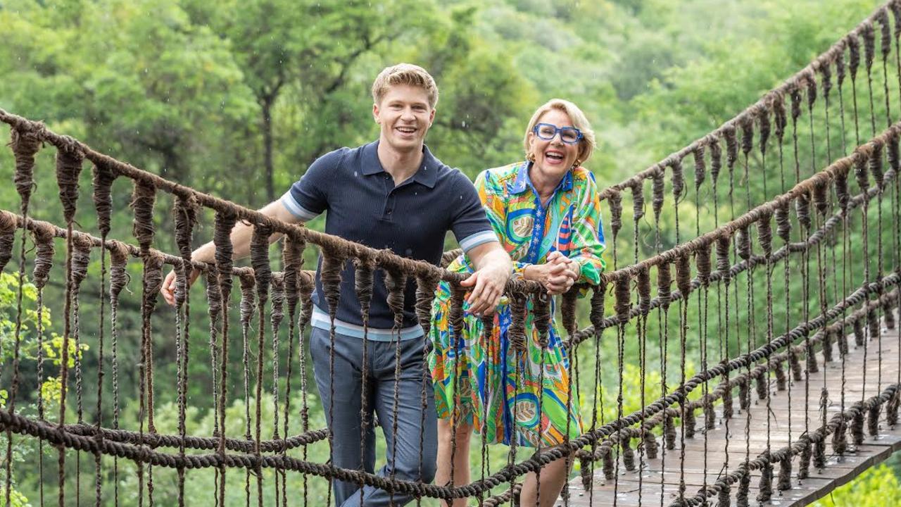 I'm A Celeb hosts Robert Irwin and Julia Morris: Genuinely more famous than many of this year’s contestants.