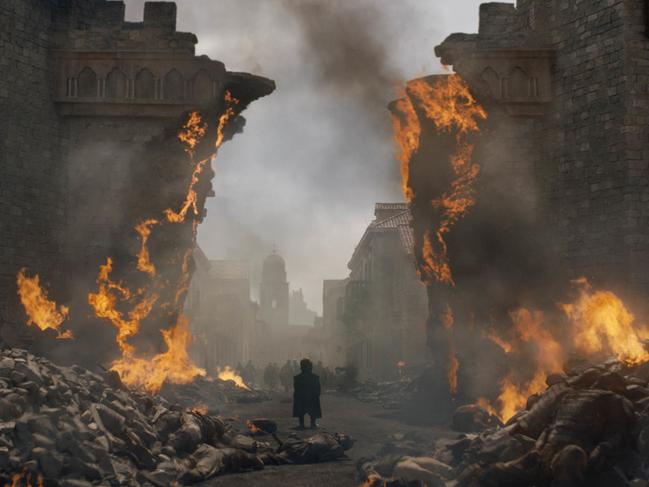 Tyrion Lannister (Peter Dinklage) surveys the wreckage of his childhood home. Picture: HBO