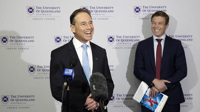 Federal Health Minister Greg Hunt MP visits University of Queensland’s National Biologics Facility in Brisbane’s St Lucia.. Picture: NCA NewsWire / Sarah Marshall