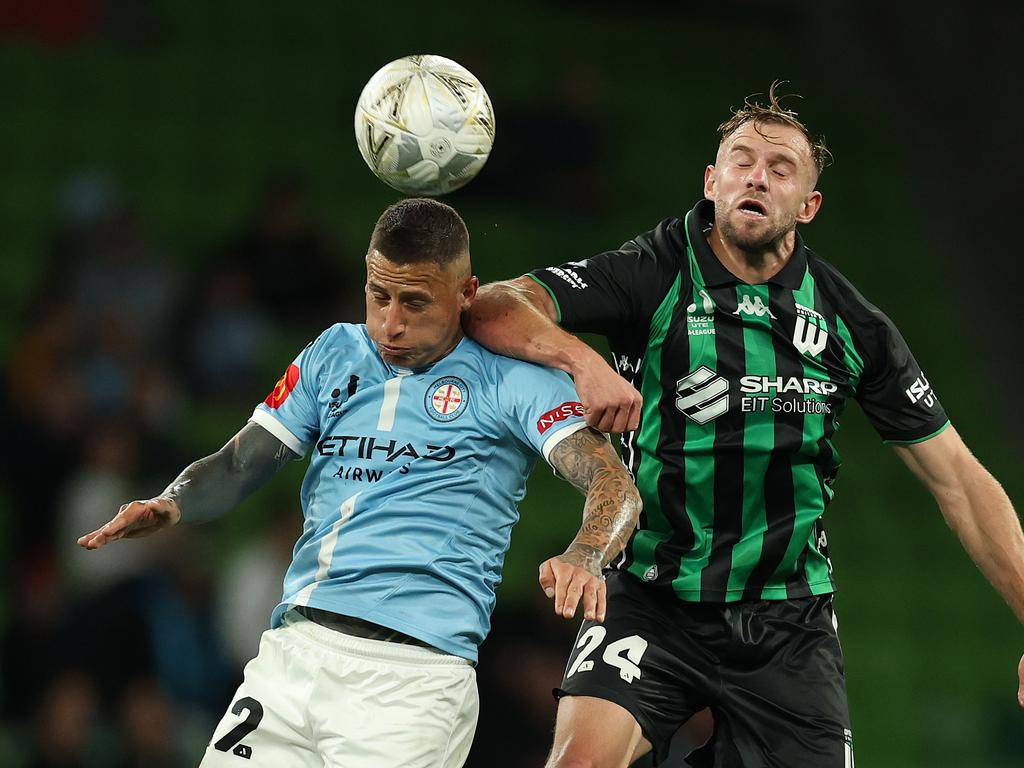 German Ferreyra scored the first for Melbourne City. Picture: Getty Images