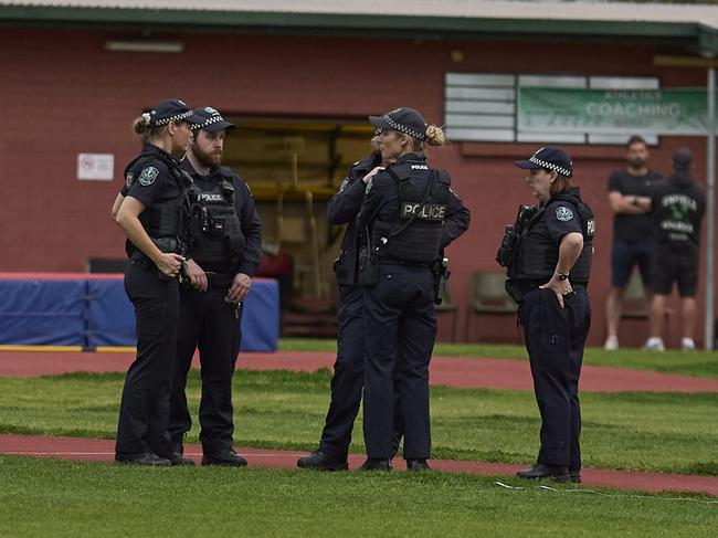 Police on scene at St Albans Reserve in Clearview, Thursday, Sept. 5, 2024. Picture: Matt Loxton