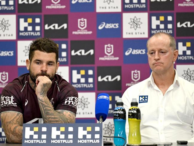 Adam Reynolds and Michael Maguire after the loss. Picture: NRL photos