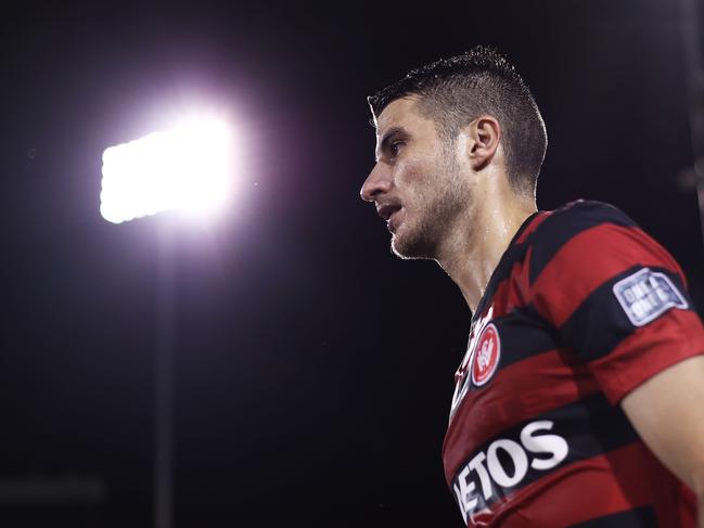 SYDNEY, AUSTRALIA - APRIL 11: Terry Antonis of the Wanderers walks onto the pitch during the AFC Champions League match between the Western Sydney Wanderers and FC Seoul at Campbelltown Sports Stadium on April 11, 2017 in Sydney, Australia.  (Photo by Ryan Pierse/Getty Images)