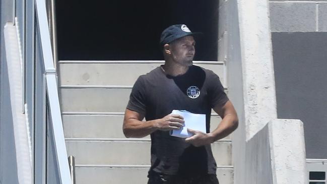 Former Gold Coast Titan and NRL player Michael Gordon is released from police custody at Tweed Heads Police Station on November 21, 2020, after being arrested for alleged drug related offences. Picture: Scott Powick