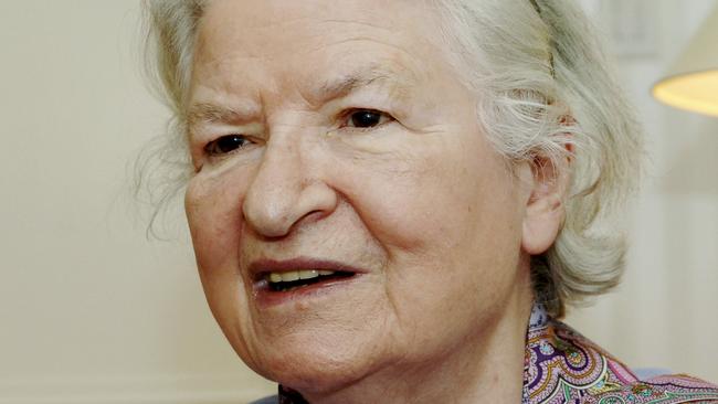 FILE - This is a Nov. 27, 2005 file photo of author P.D. James as she discusses her latest novel, 