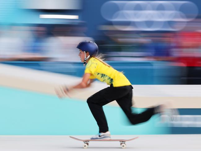 Covell, in action at the Paris Games, has set her sight on gold at the Los Angeles Olympics. Picture: Getty Images)