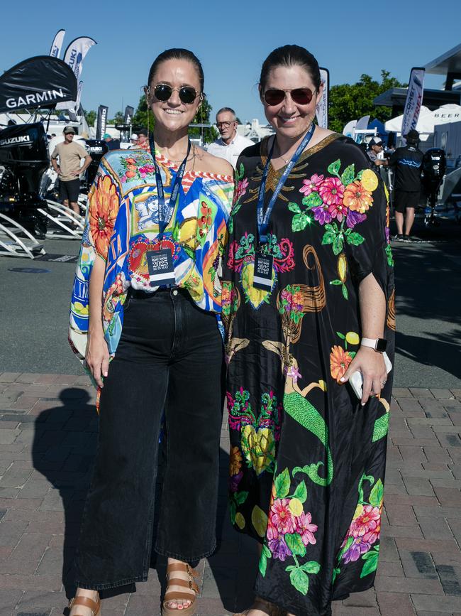 Britt Kearns and Samantha Hobbelen at the Sanctuary Cove Boat Show. Picture: Glenn Campbell