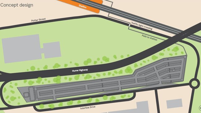 A concept design for the new Craigieburn train station car park. Picture: VicTrack