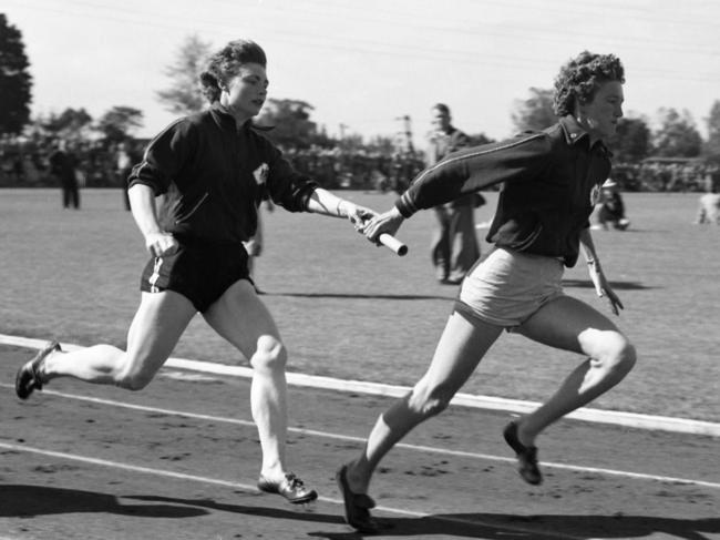 News/personality/sport 23/11/1956 Melbourne Olympic Games . Marlene Matthews and Norma Crocker practise their baton cjanging leading up to the Olympic Games. Marlene At the 1956 Olympics in Melbourne, Australia, she won two bronze medals,[2] over 100 metres and 200 metres. In both races she was beaten by countrywoman Betty Cuthbert (gold) and German Christa Stubnick (silver).Neg no H8800.Picture by ......The Courier-Mail Photo Archive.Scanned August.2012