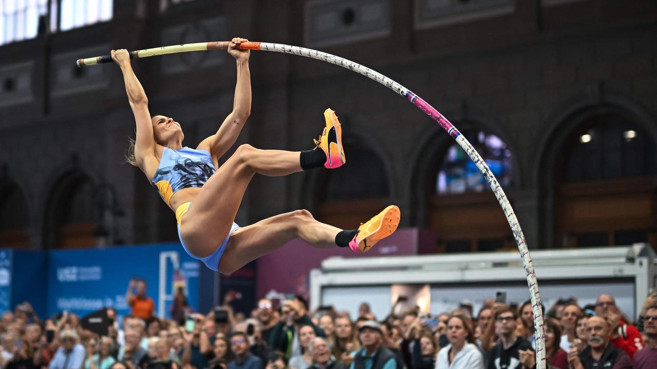 Australia's Nina Kennedy competes in the Women's Pole Vault event of the Diamond League athletics meeting. (Photo by Fabrice COFFRINI / AFP)